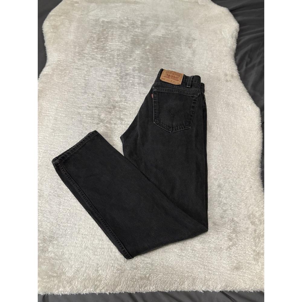 Vintage Levi's 505 Straight Leg Regular Black Denim‎ Jeans 33x34 Act (30x34)